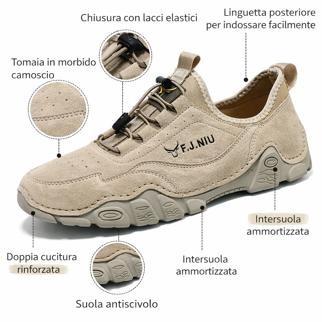 【🎁Offerta a tempo limitato】🐂 Scarpe ortopediche da uomo in pelle di vitello australiana👞 Cucite a mano, impermeabili e antiscivolo✅ Supporto dell'arco plantare: camminata confortevole✅