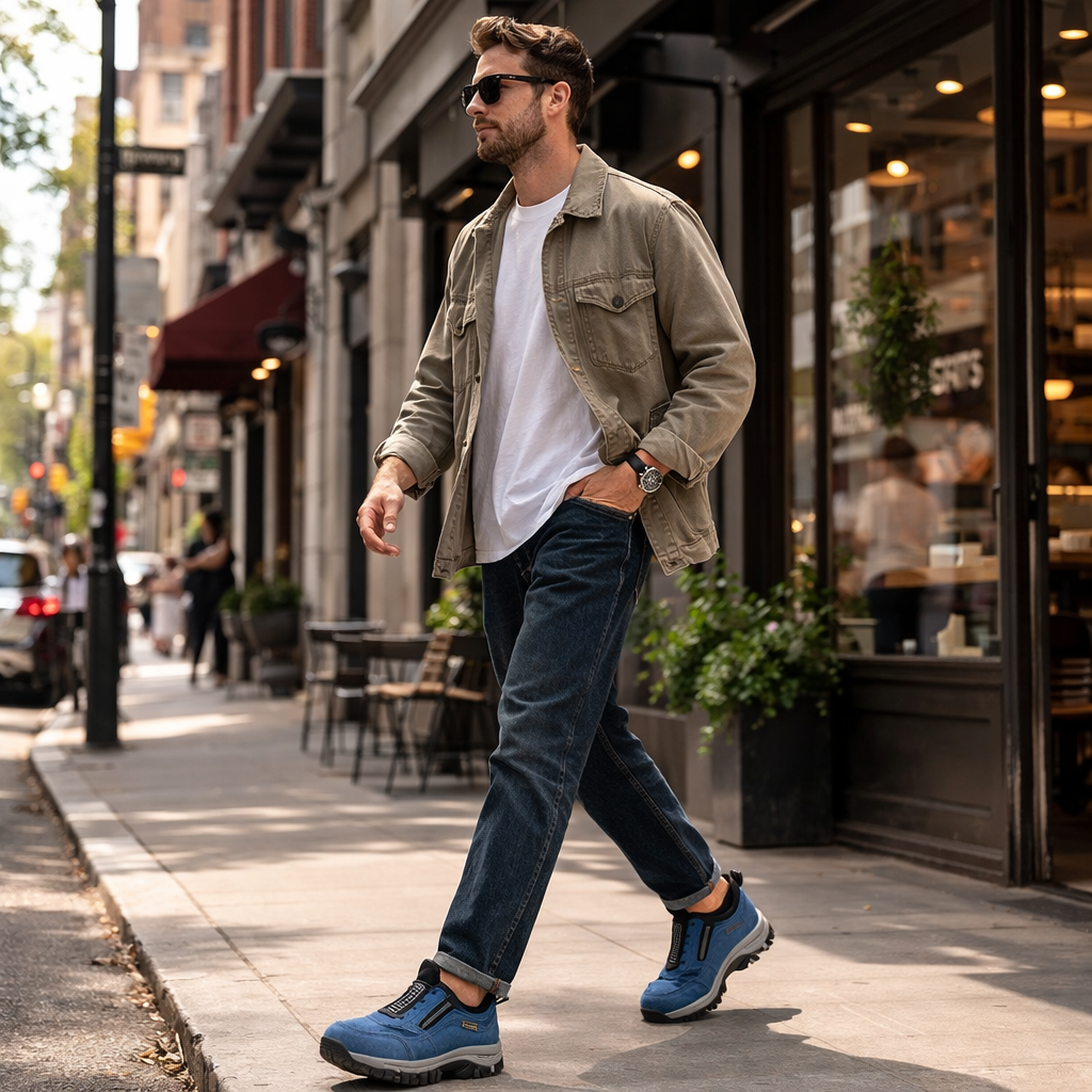 🔴Scarpe in pelle scamosciata di alta qualità🦶Alleviano il dolore ai piedi e la fascite plantare - Impermeabili e antiscivolo✅Disponibili in una vasta gamma di taglie