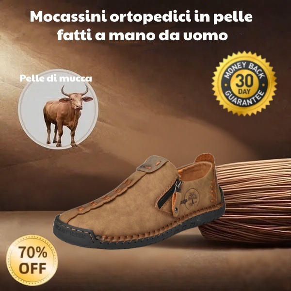 🐂 Scarpe da uomo in pelle di vitello prodotte in Australia 👞 Cucite a mano, facili da indossare e da togliere ✅ Supporto dell'arco plantare, sollievo dal dolore - camminare confortevole