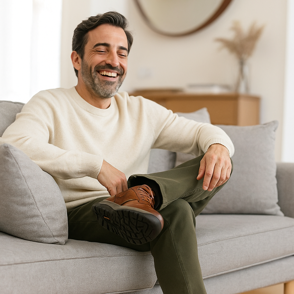 🔴 Scarpe in vera pelle italiana cucite a mano✅ Ortopediche intelligenti + supporto alla caviglia🦶 Ultra comode e antiscivolo – ideali per chi ha problemi ai piedi