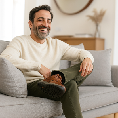 🔴 Scarpe in vera pelle italiana cucite a mano✅ Ortopediche intelligenti + supporto alla caviglia🦶 Ultra comode e antiscivolo – ideali per chi ha problemi ai piedi