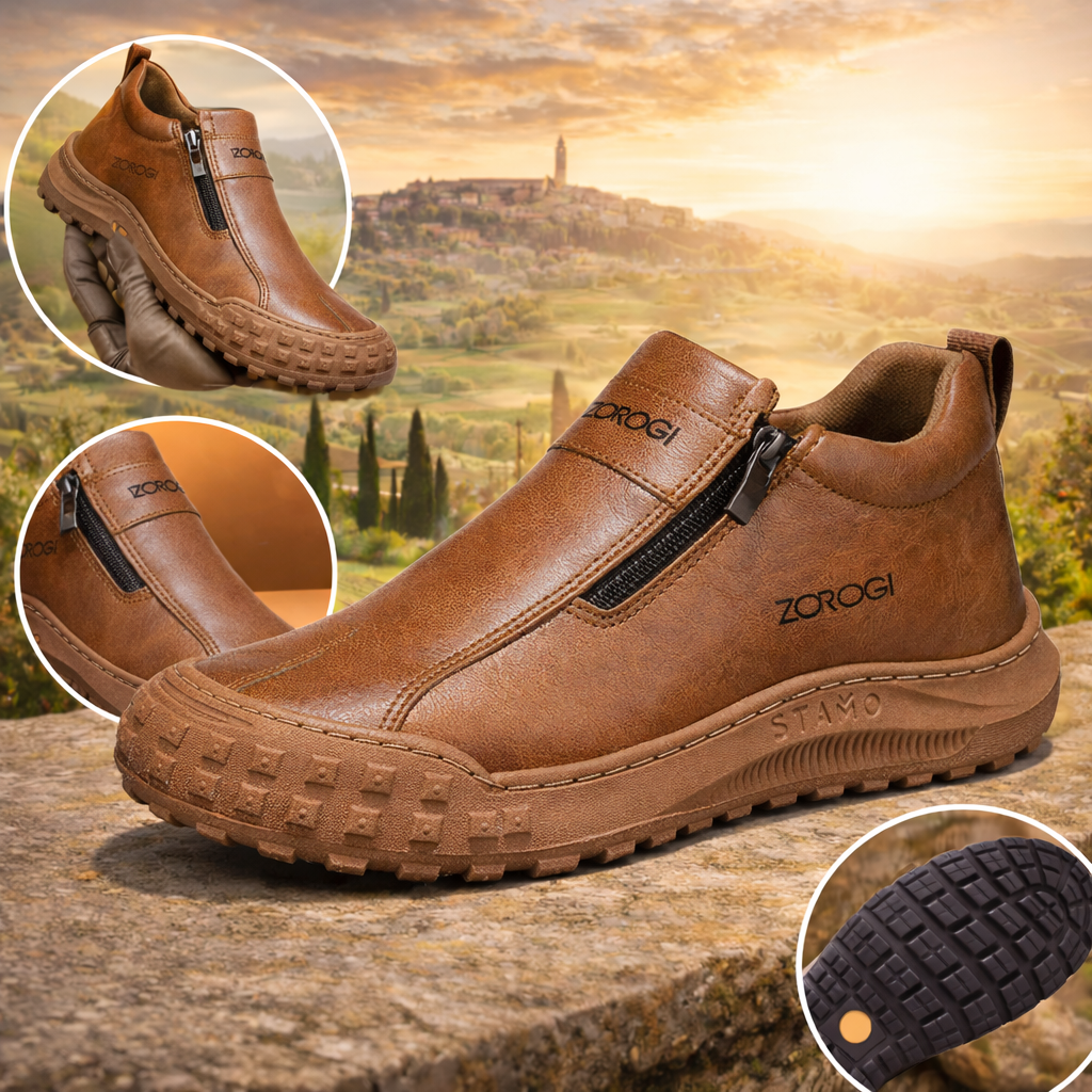 🐂【Ortesi plantare intelligente AI】Pelle di alta qualità + cucita a mano: un must per gli uomini🔴Podologo portatile