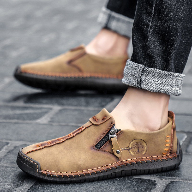 🦬Scarpe da uomo in pelle di vitello prodotte in Australia 👞 Cucite a mano, facili da indossare e da togliere 👞: migliorano la postura e ti consentono di camminare e stare in piedi senza dolore