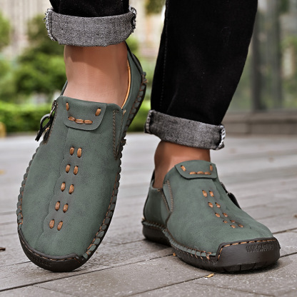 [🔥Oggi a metà prezzo: da non perdere] Scarpe ortopediche in pelle di vitello dal design ergonomico - design con supporto dell'arco plantare👞Sbarazzati facilmente del dolore ai piedi