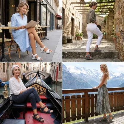 🎁Offerta a tempo limitato: 30% di sconto 🔴 Sandali da passeggio regolabili con tallone aperto 🦶 Eleganti e confortevoli per i problemi ai piedi ✅ Disponibili in diverse taglie