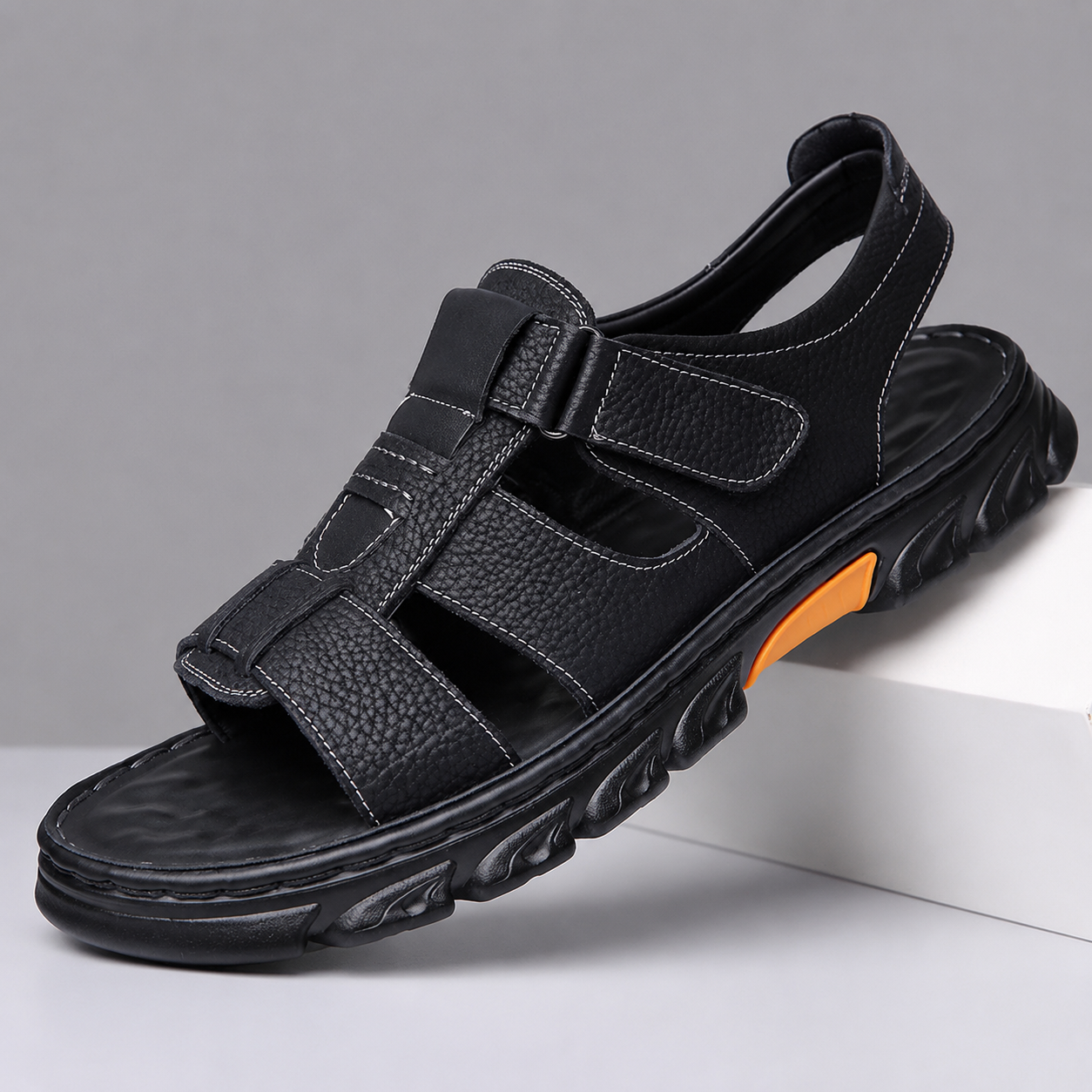 ⏰Ultimo giorno! Sconto del 30% - Non perdete l'occasione! ✅ Comodi sandali in pelle con supporto plantare per alleviare il dolore - design ergonomico.