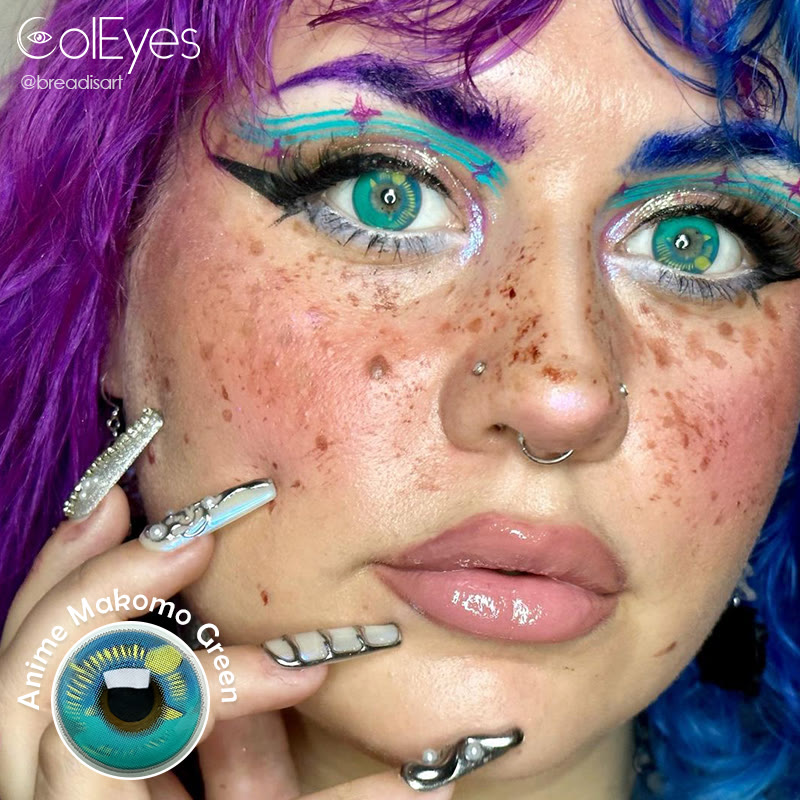 Dollpoison Anime Makomo Green Yearly Prescription Cosplay Colored Contacts - image 3