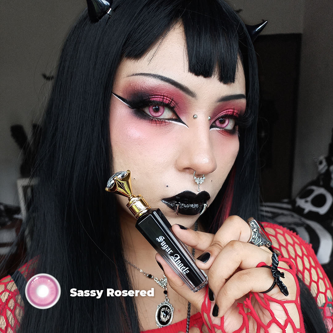 Dollpoison Sassy Rose Red Prescription Yearly Cosplay Colored Contacts - image 6