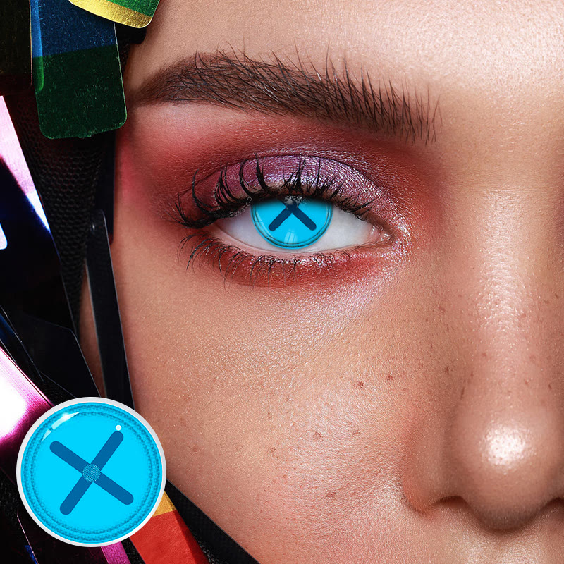 Dollpoison Button Eye Blue Yearly Cosplay Colored Contacts - image 2