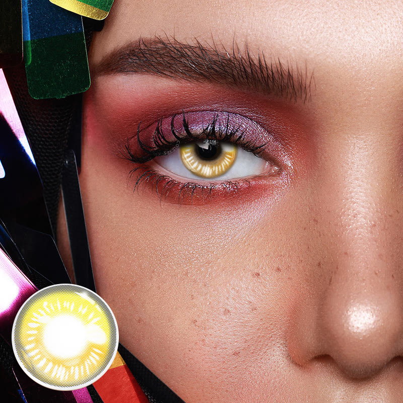 Dollpoison Anime Yellow Brown Yearly Cosplay Prescription Colored Contacts - image 2