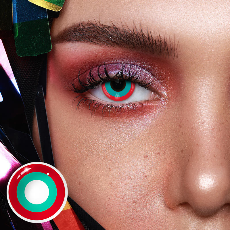 Dollpoison Rainbow Red Green Rebecca Cyberpunk Yearly Prescription Cosplay Colored Contacts - image 2
