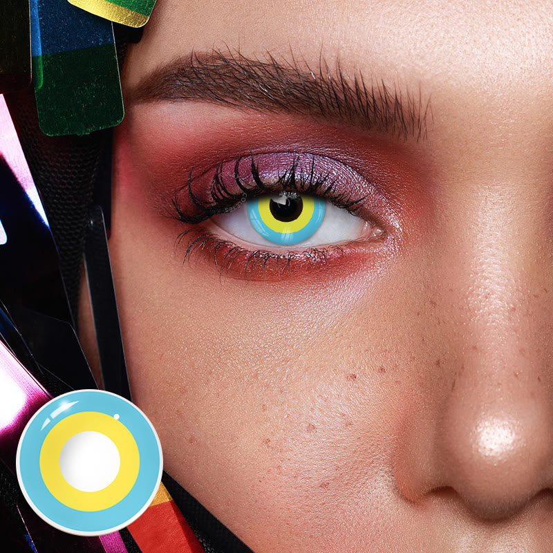 Dollpoison Rainbow Blue Yellow Yearly Prescription Cosplay Colored Contacts - image 2