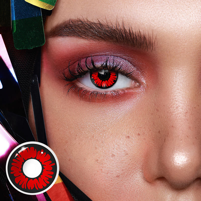 Dollpoison Peony Red Yearly Prescription Cosplay Colored Contacts - image 2