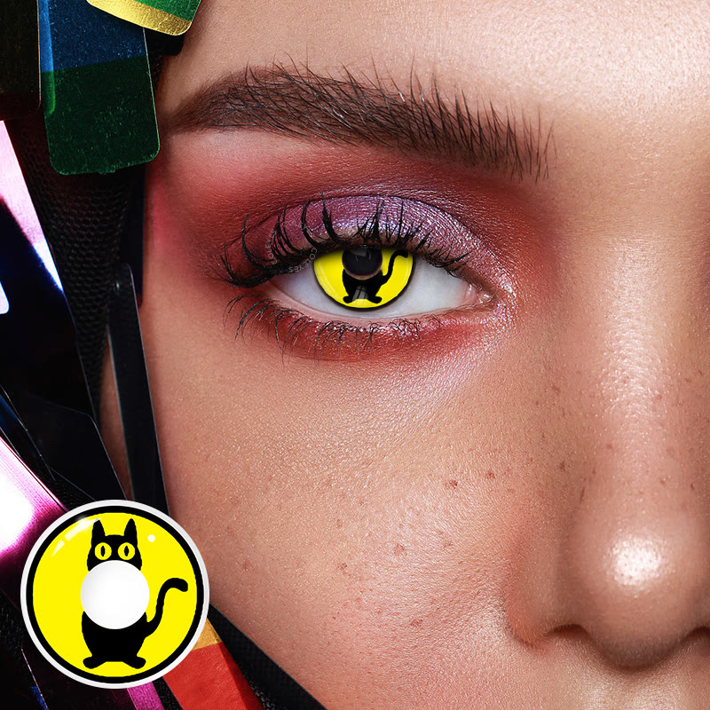 Dollpoison Halloween Cat Yellow Yearly Prescription Cosplay Colored Contacts - image 2