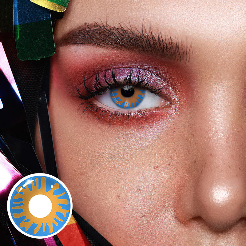 Dollpoison Van Gogh Bloom Blue Yearly Prescription Cosplay Colored Contacts - image 2