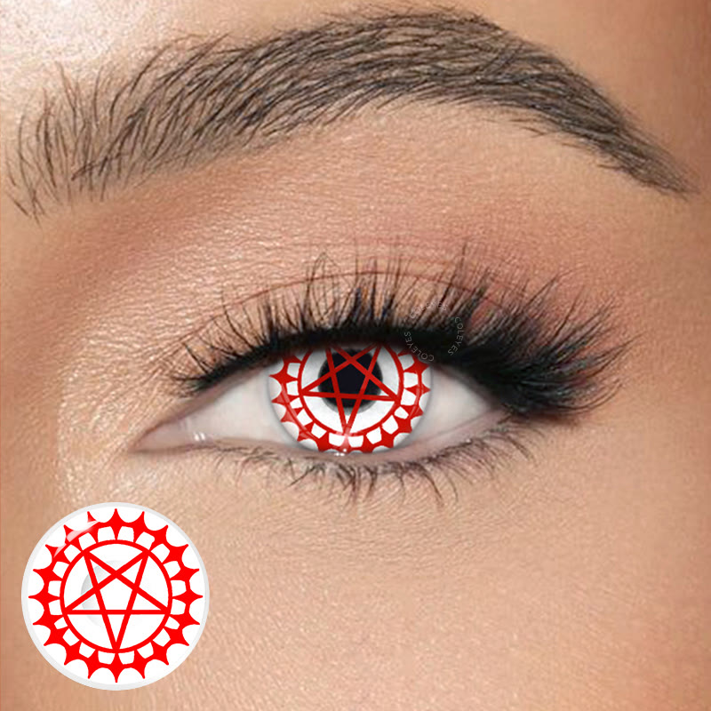 Dollpoison Ciel's Eye Red & White Yearly Prescription Colored Contacts - image 1