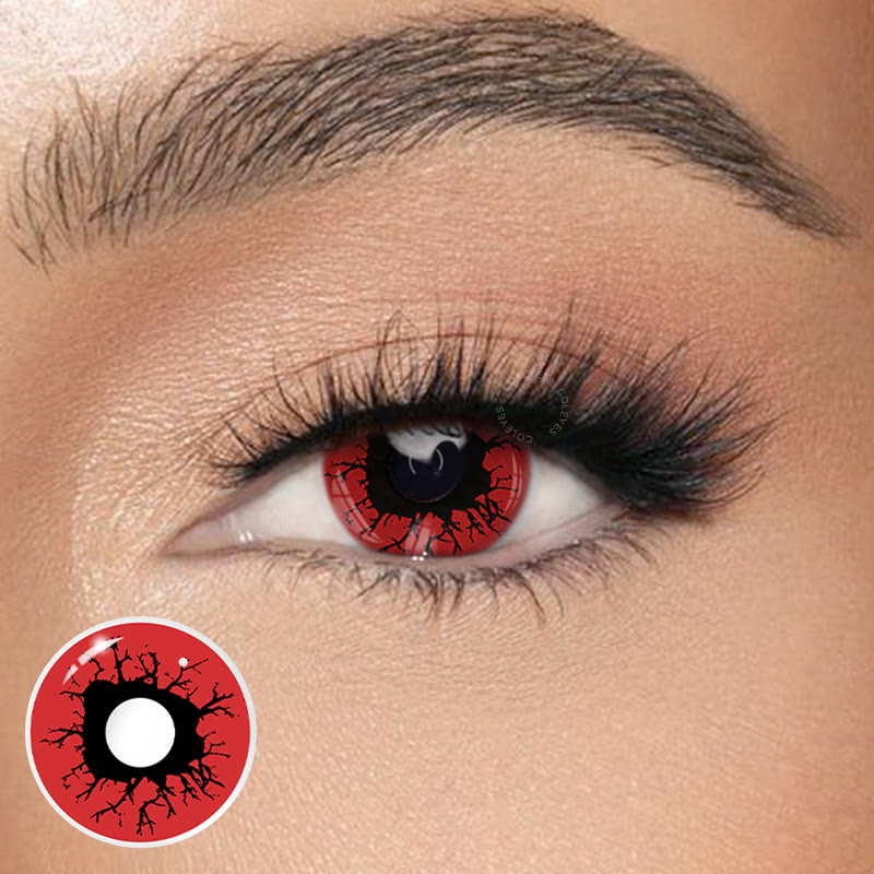 Dollpoison Scary Blood Red Yearly Prescription Cosplay Colored Contacts - image 1