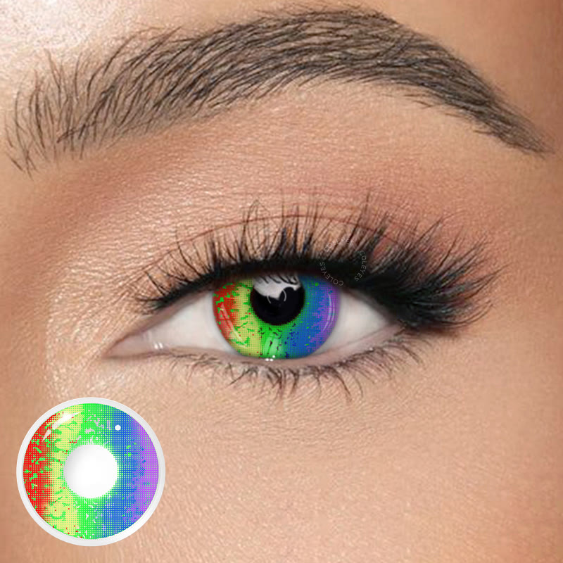Dollpoison Multi Rainbow Yearly Prescription Cosplay Colored Contacts - image 1