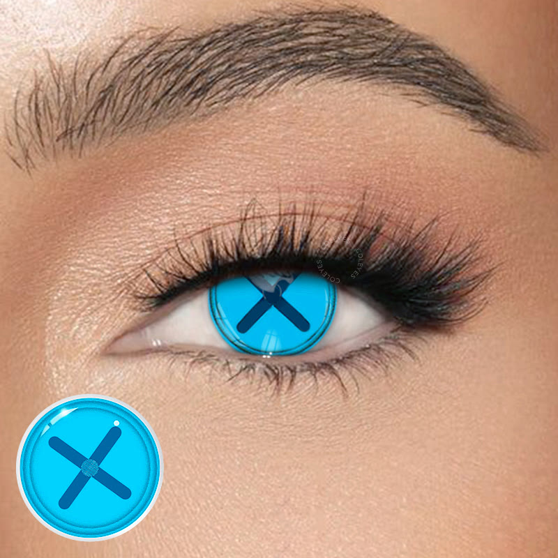 Dollpoison Button Eye Blue Yearly Cosplay Colored Contacts - image 1
