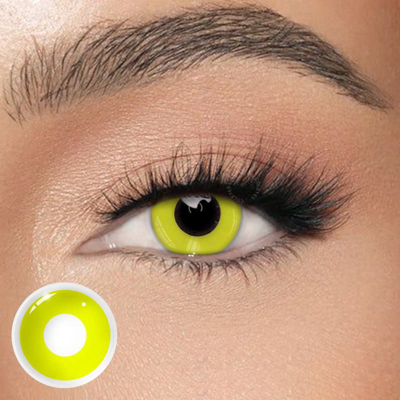 Dollpoison Block Yellow Yearly Cosplay Prescription Colored Contacts - image 1