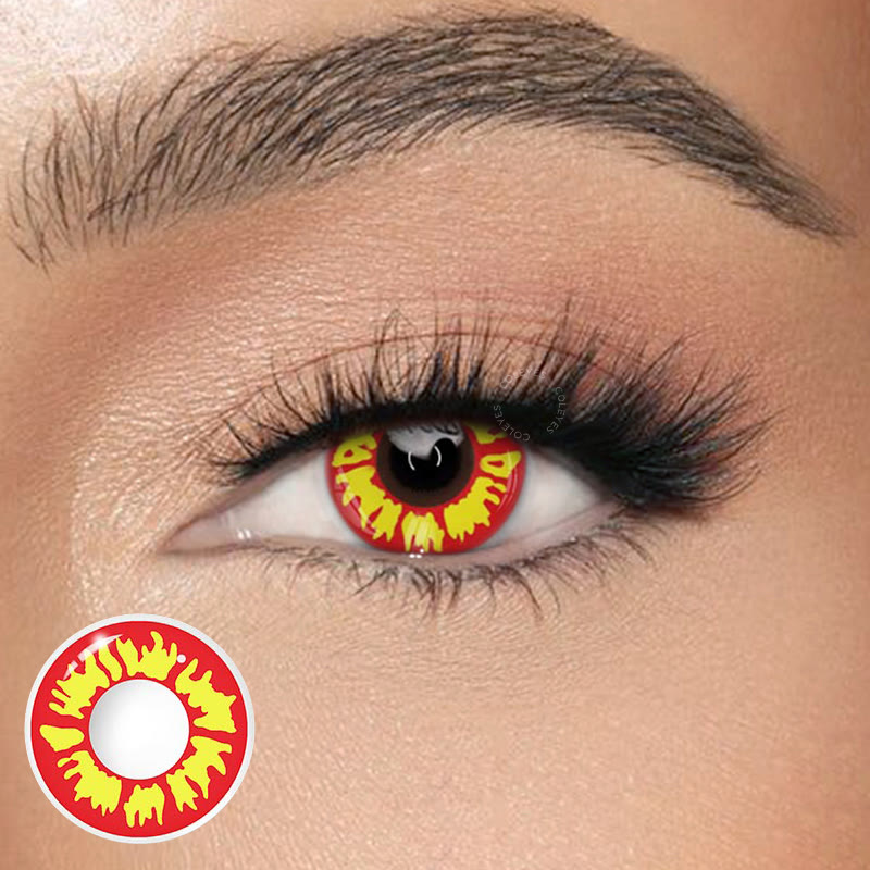 Dollpoison Flame Yellow Yearly Cosplay Colored Contacts - image 1