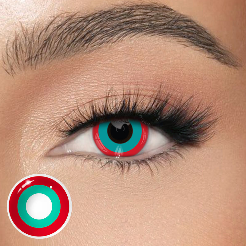 Dollpoison Rainbow Red Green Rebecca Cyberpunk Yearly Prescription Cosplay Colored Contacts - image 1
