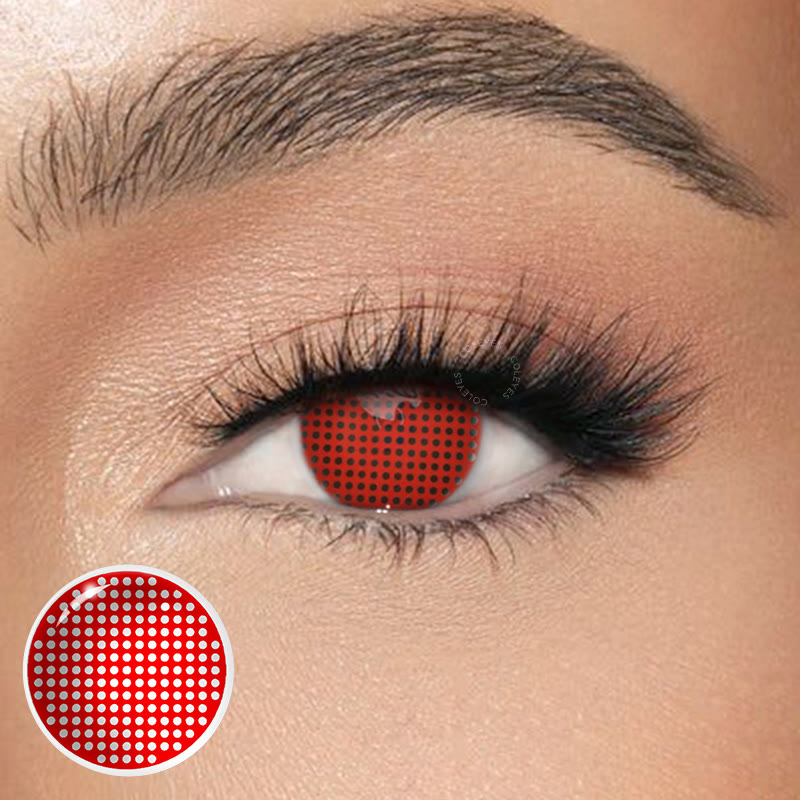 Dollpoison Blind Mesh Red Yearly Prescription Cosplay Colored Contacts - image 1