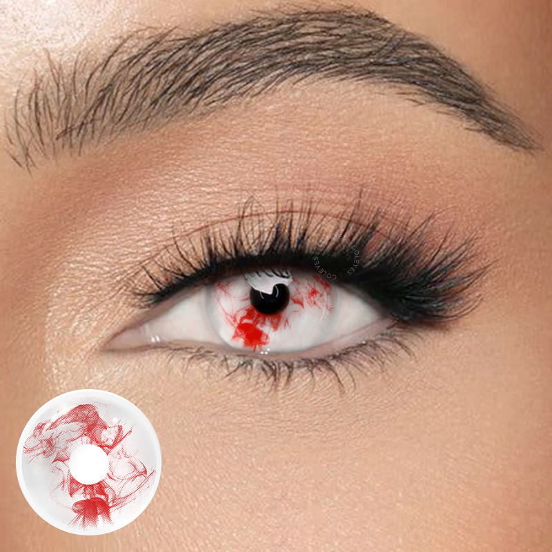 Dollpoison Blood White 1-Day Cosplay Colored Contacts - Blood White (1-Day) - OD_PA02_WH - -8.00 - image 1
