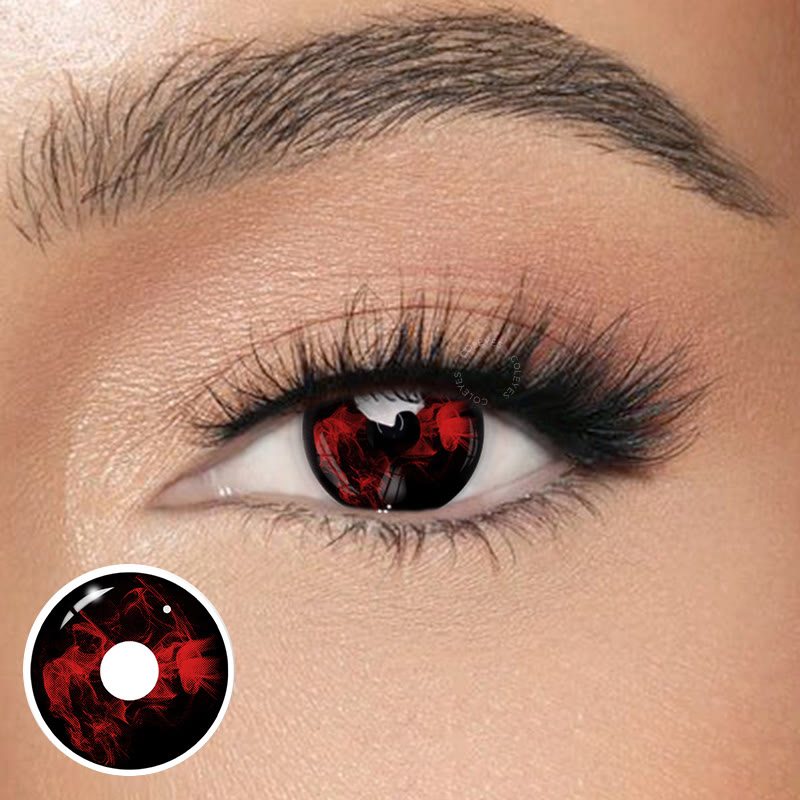 Dollpoison Blood Black 1-Day Prescription Cosplay Colored Contacts - Blood Black (1-Day) - OD_PA02_BK - 0.00 - image 1