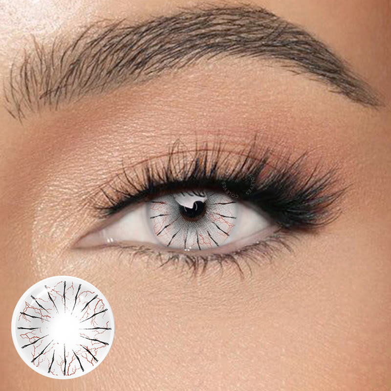 Dollpoison Evil Spider White 1-Day Cosplay Colored Contacts - Evil Spider White (1-Day) - OD_PA01_WH - 0.00 - image 1