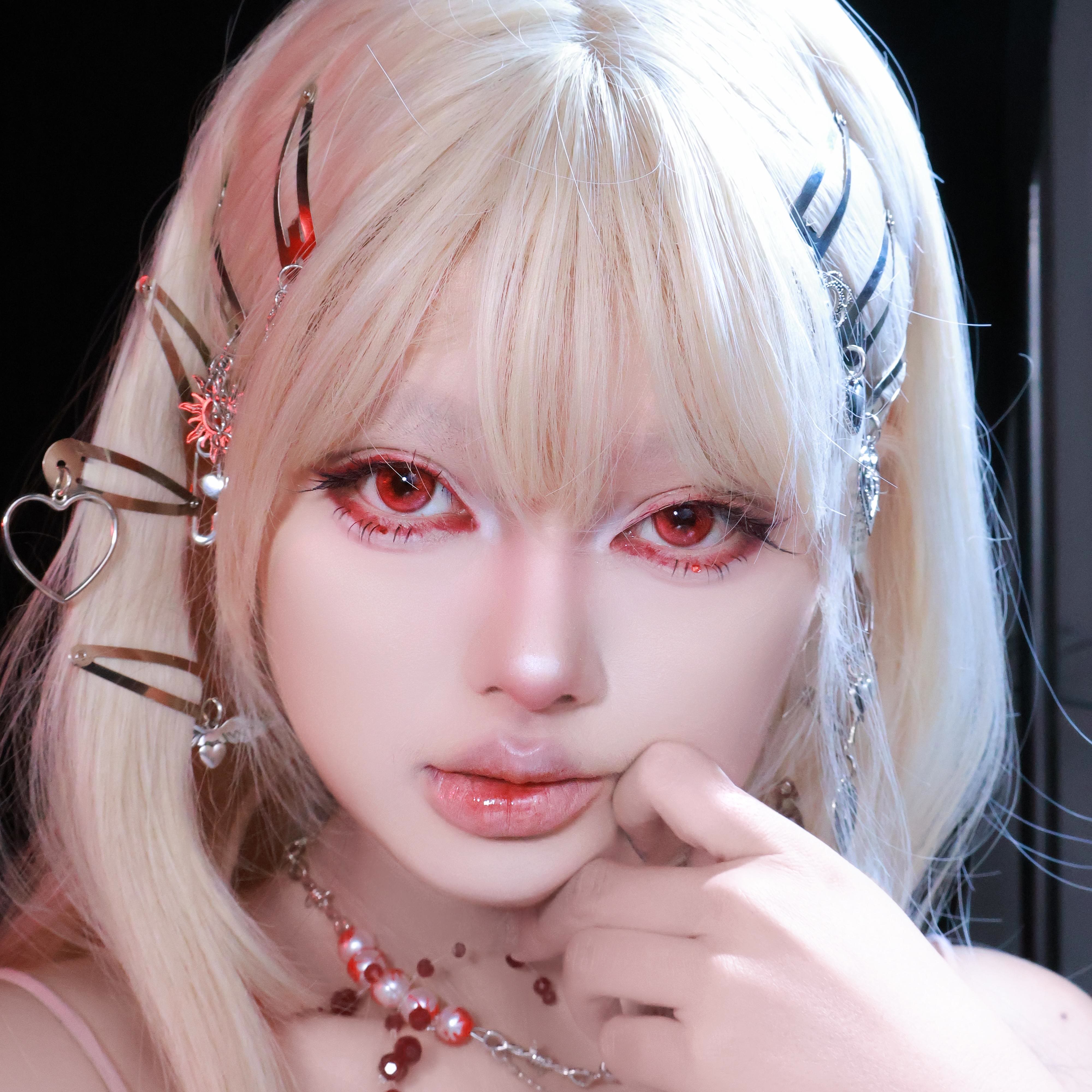 Dollpoison Gleam Red 1-Day Cosplay Colored Contacts - image 2