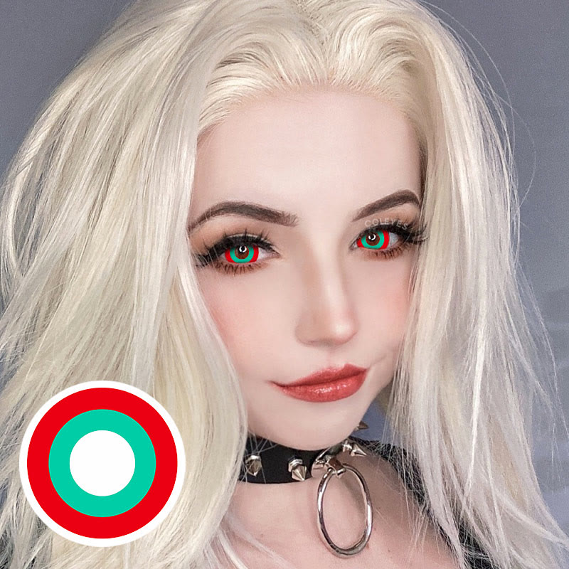 Dollpoison Rainbow Red Green Rebecca Cyberpunk Yearly Prescription Cosplay Colored Contacts - image 3