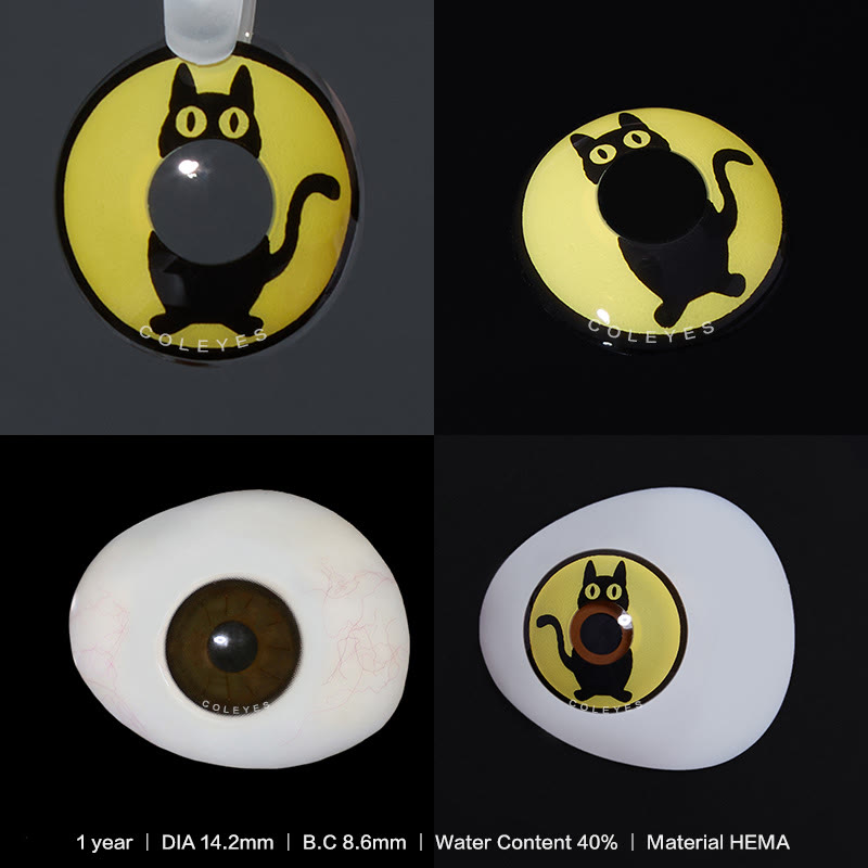 Dollpoison Halloween Cat Yellow Yearly Prescription Cosplay Colored Contacts - image 3