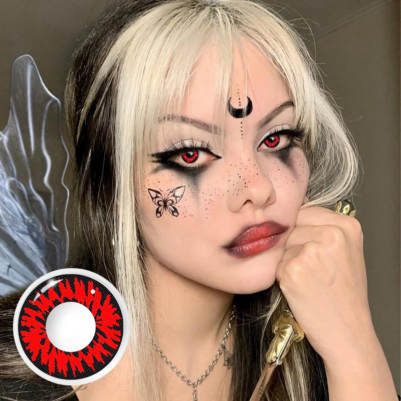 Dollpoison Flame Red Yearly Cosplay Colored Contacts - image 3