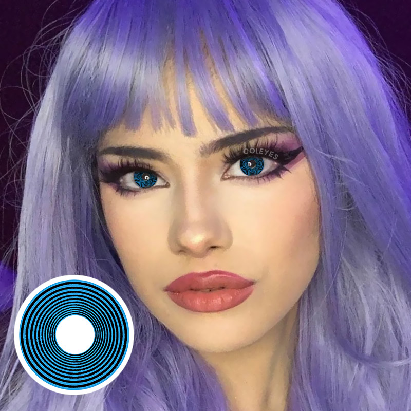 Dollpoison Swirl Blue Yearly Cosplay Prescription Colored Contacts - image 3