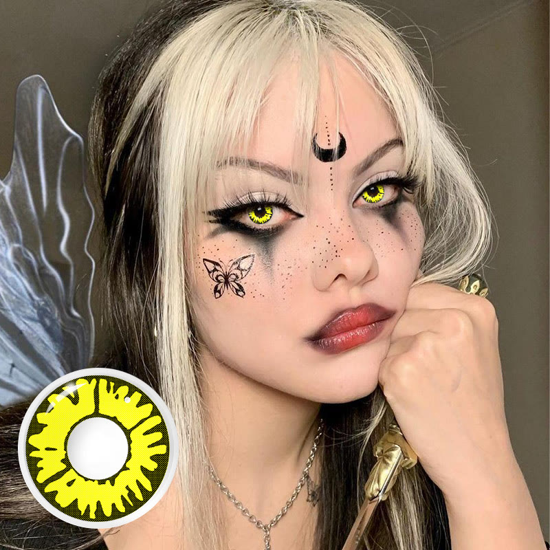 Dollpoison Flame New Moon Yellow  Yearly Cosplay Colored Contacts - image 4