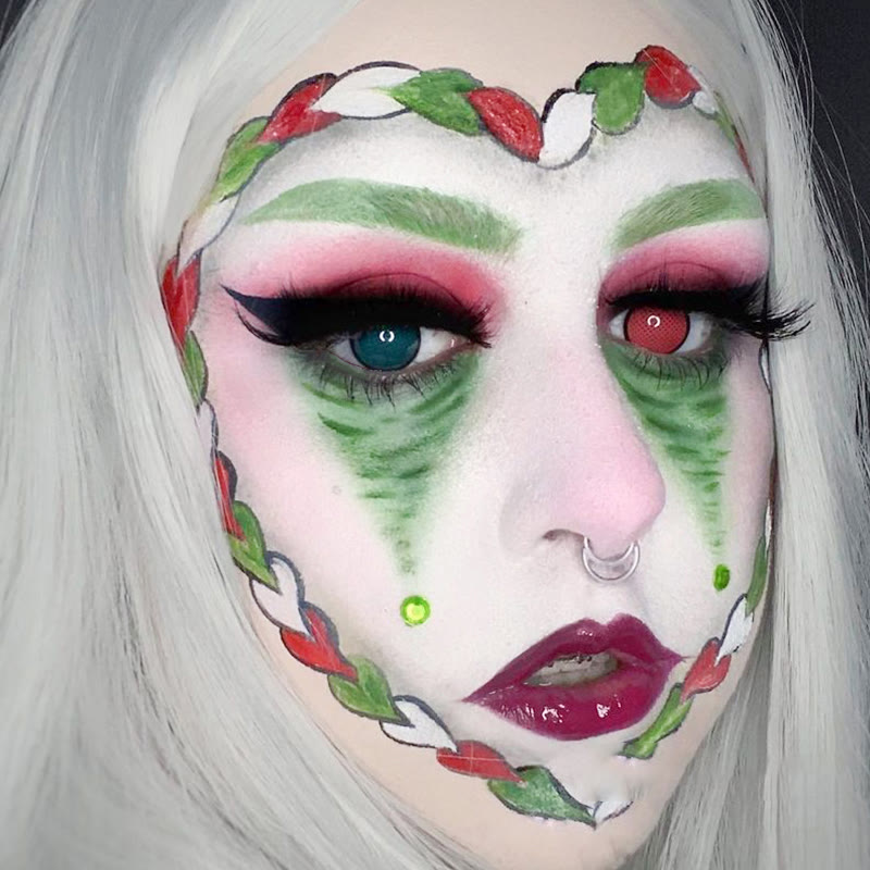 Dollpoison Blind Manson Mesh Red Yearly Cosplay Colored Contacts - image 4