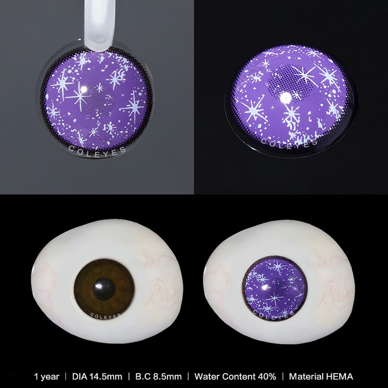 Dollpoison Blind Starry Purple Yearly Cosplay Prescription Colored Contacts - image 4