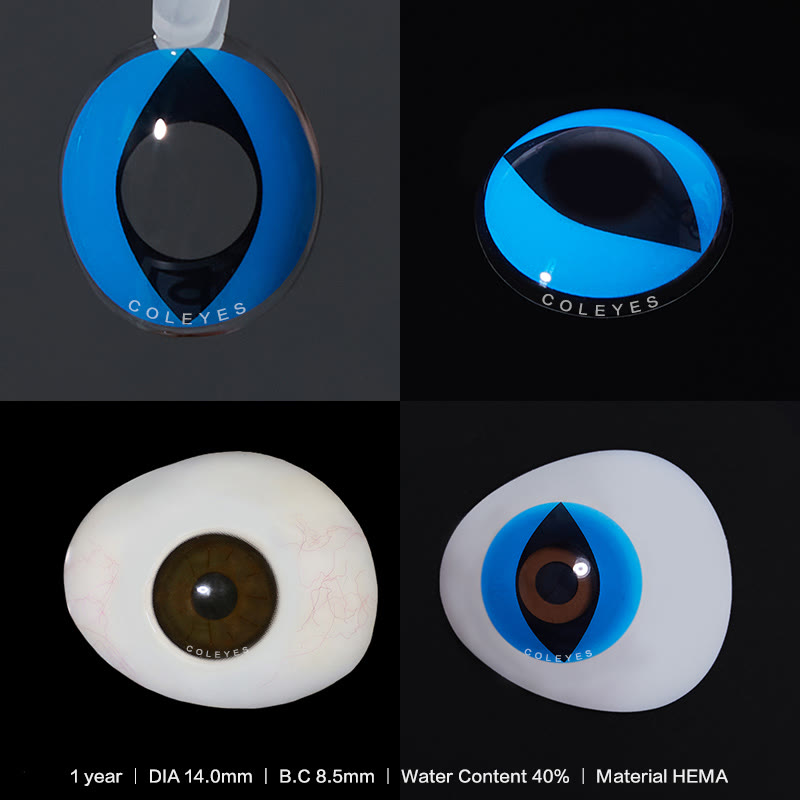 Dollpoison Cat Eye Blue Yearly Cosplay Colored Contacts - image 4