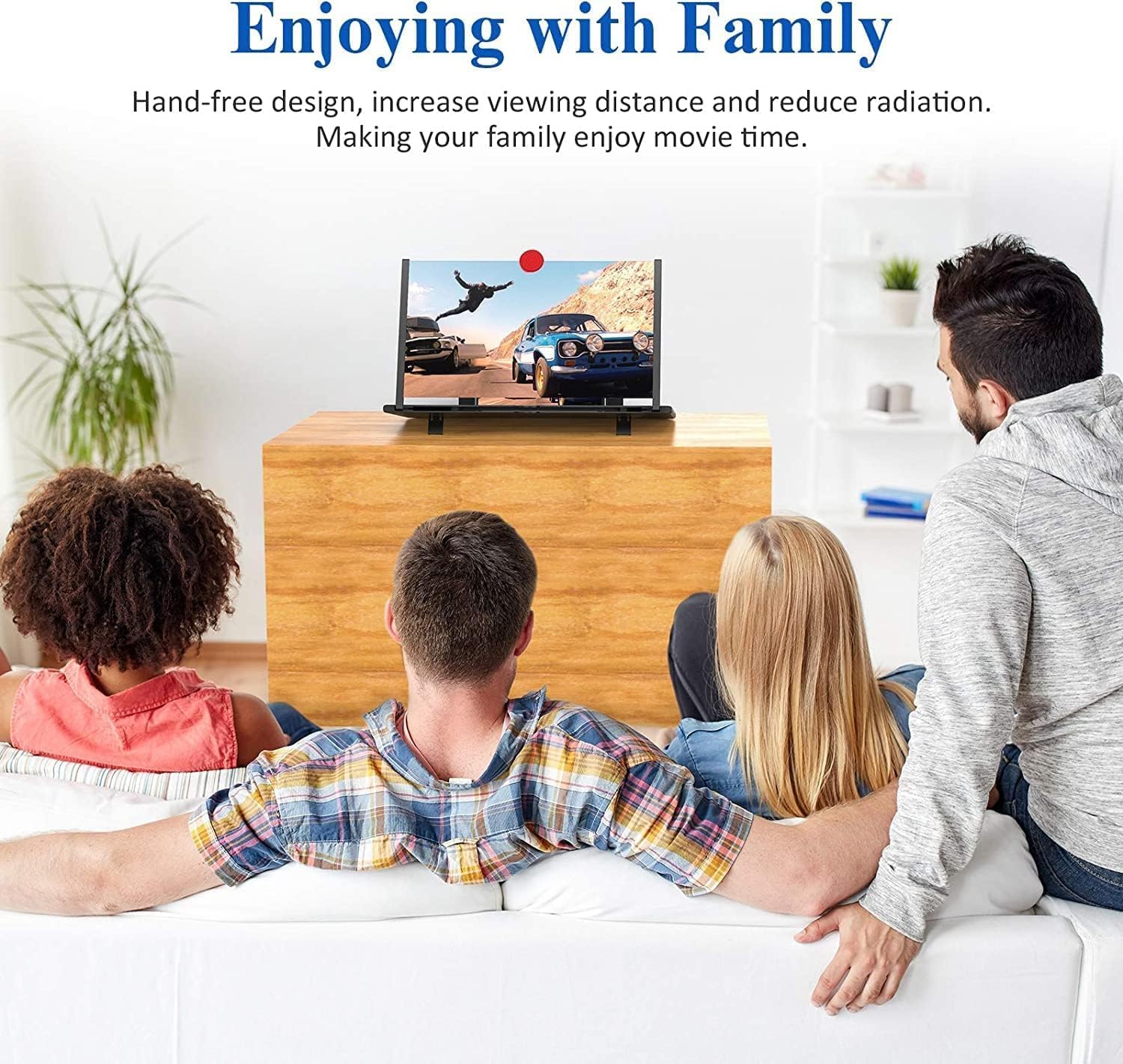 18" Screen Magnifier for Cell Phone – 3D HD Magnifing Screen Enlarger Projector for Movies Videos and Gaming – Foldable Mobile Phone Stand Holder with Screen Amplifier (Red-18‘’)