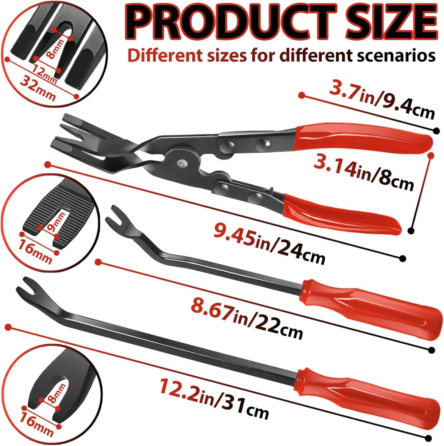 3 Pcs Auto Clip Pliers Set and Fastener Remover