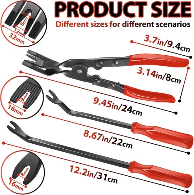 3 Pcs Auto Clip Pliers Set and Fastener Remover