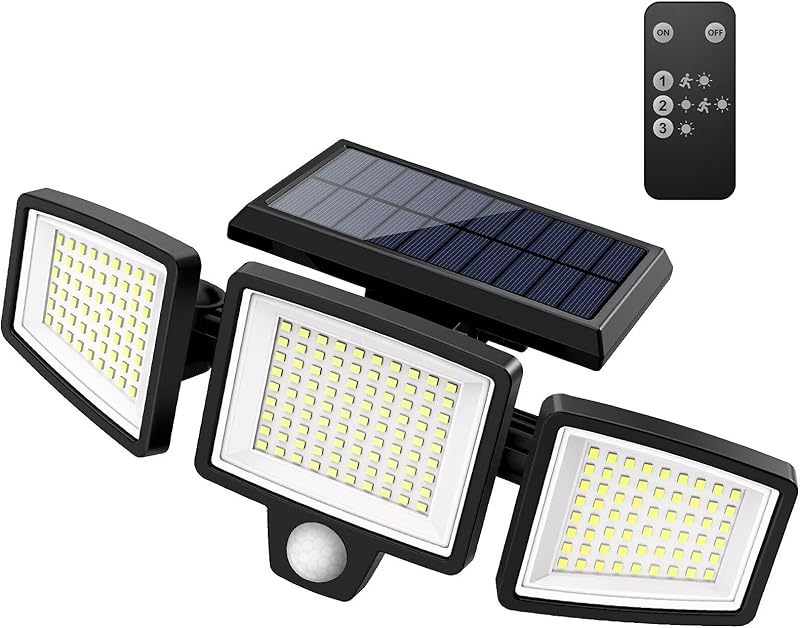 Solar Outdoor Lights 2500LM 210 LED Security Lights with Remote Control