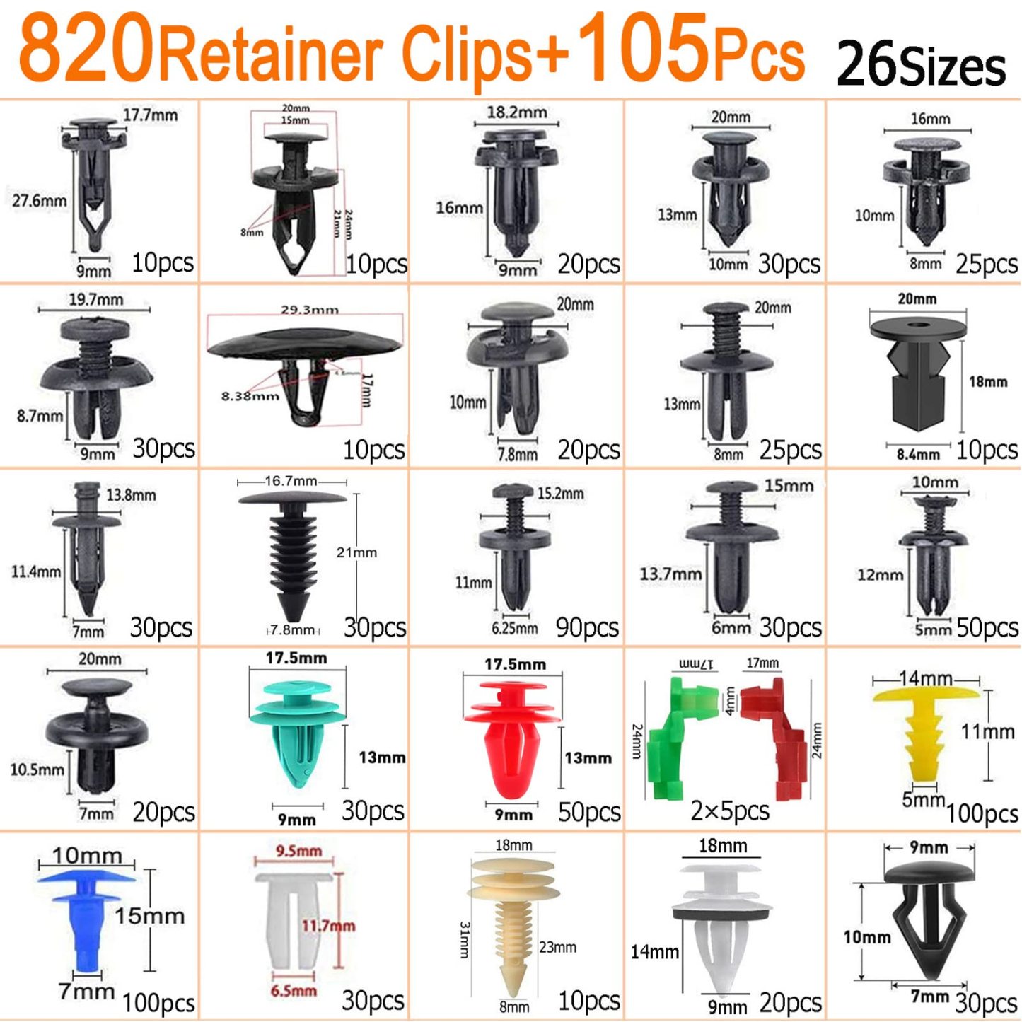 925pcs-1295Pcs Car Retainer Clips & Fastener Remover（limited-time discount）