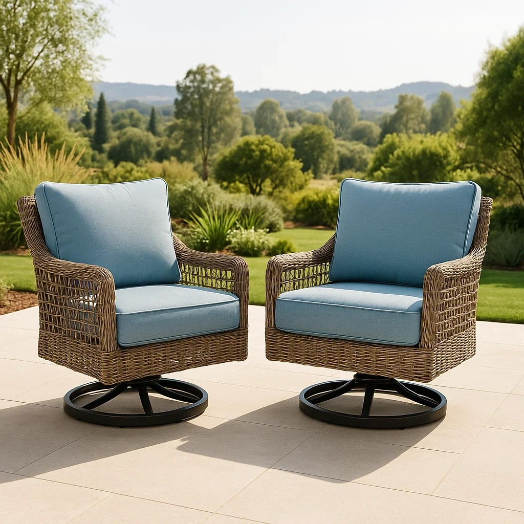 Salon de jardin,Fauteuil de jardin pivotant - Meupitv