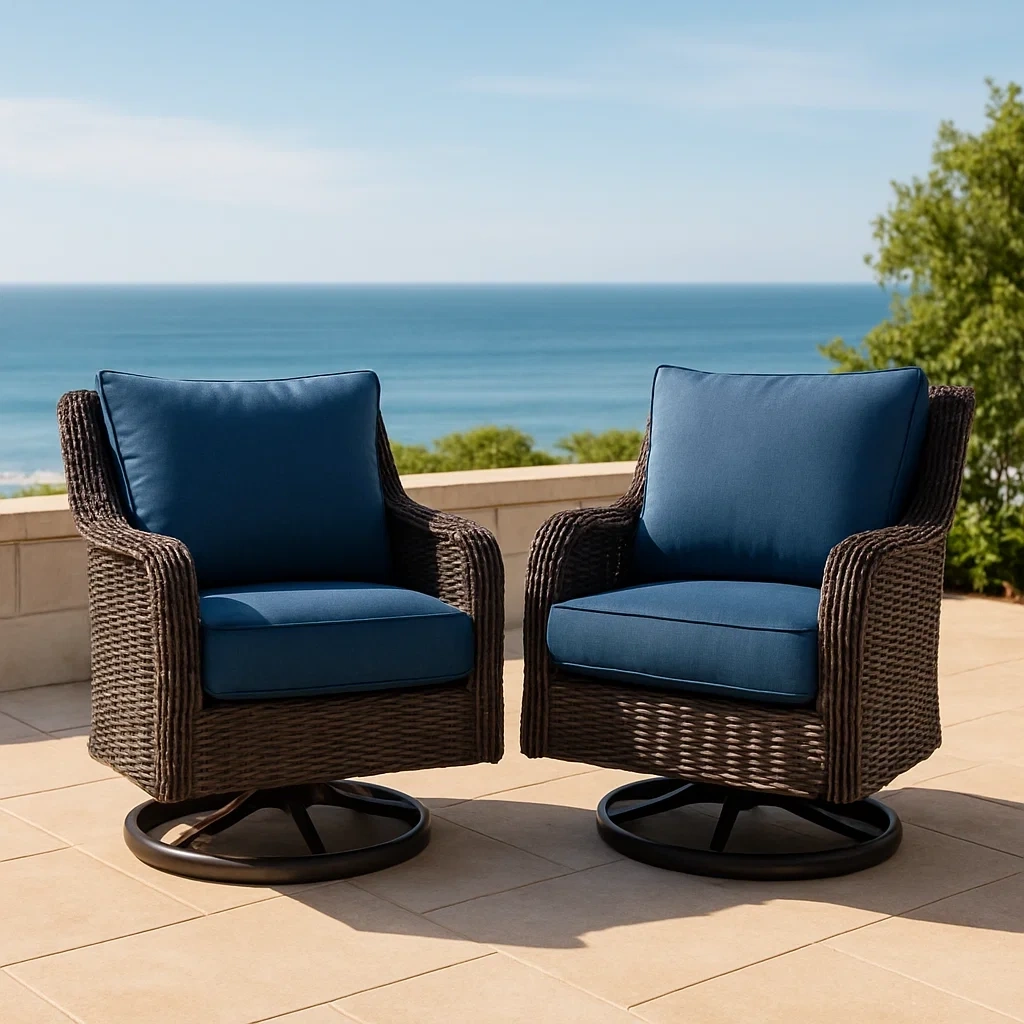 Salon de jardin,Fauteuil de jardin pivotant - Meupitv