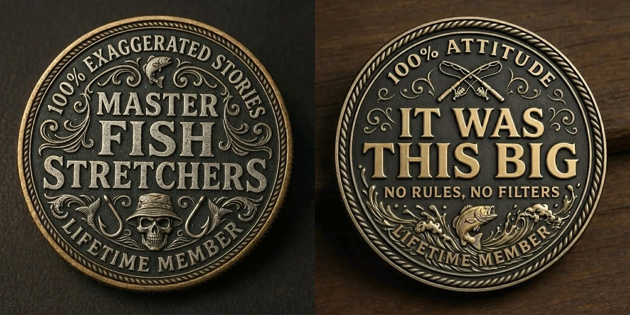 Master Fish Stretchers Challenge Coin