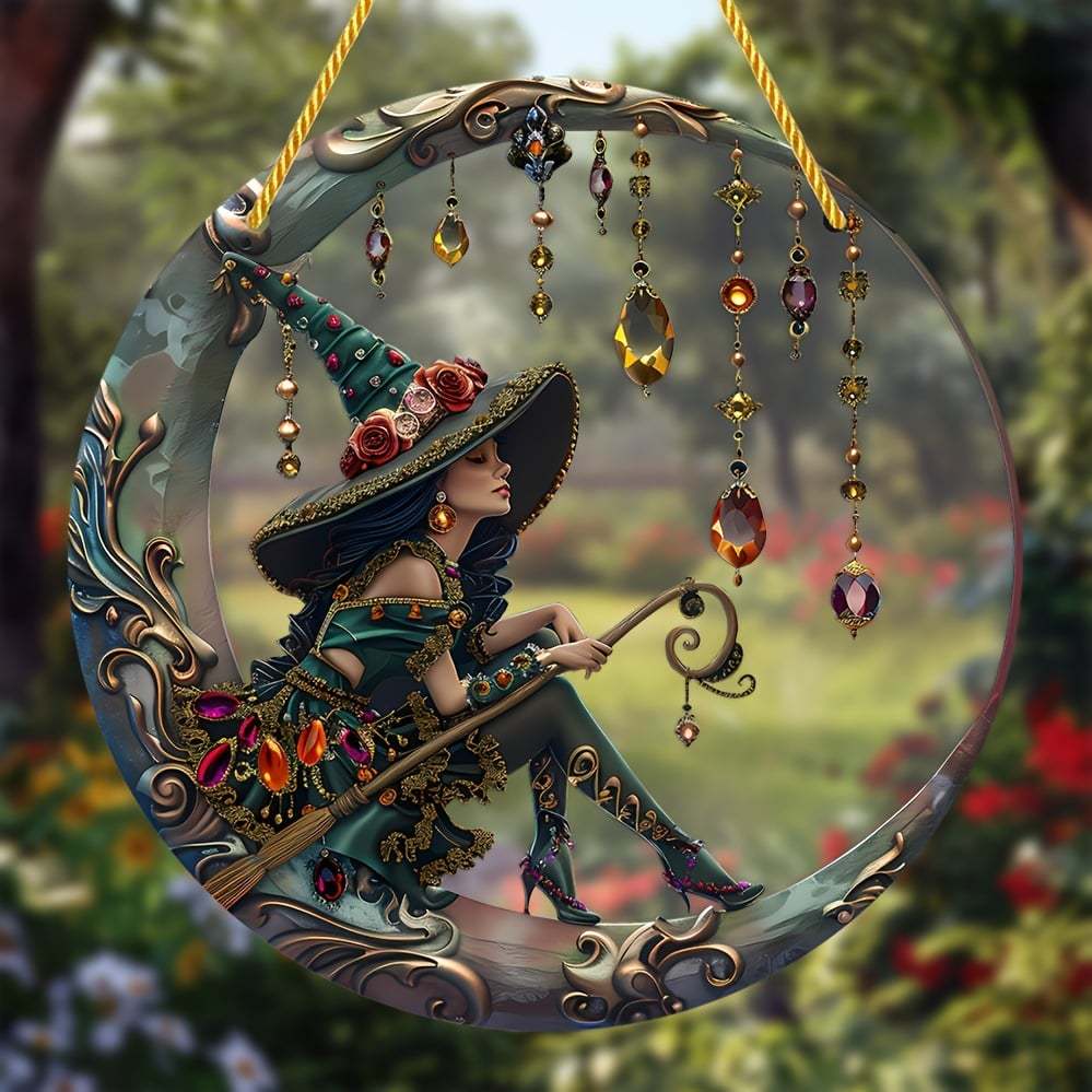 🧙‍♀️Beautiful Witch - Personalized Witch Window Hanging Suncatcher Ornament Gift