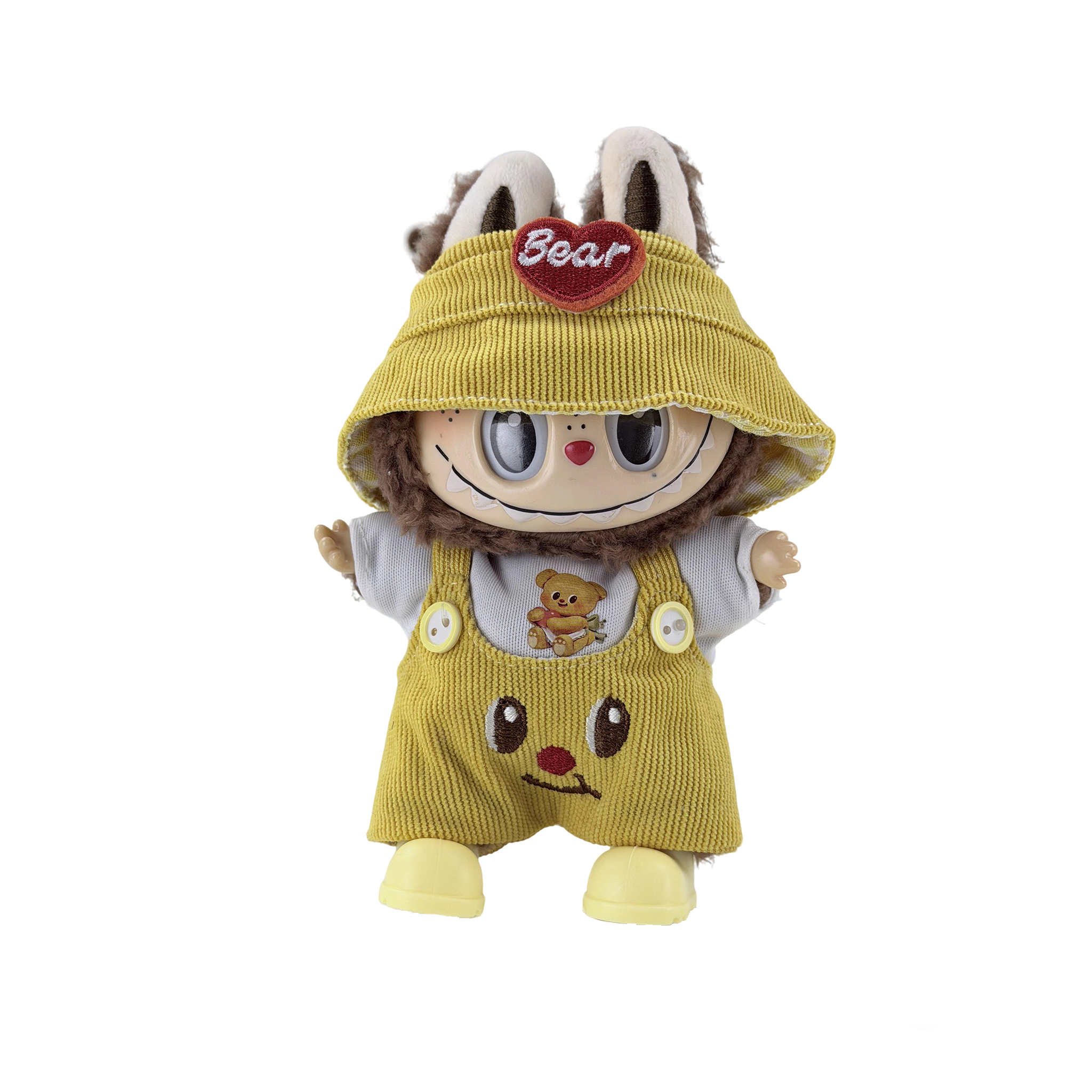 Yellow corduroy hooded trousers