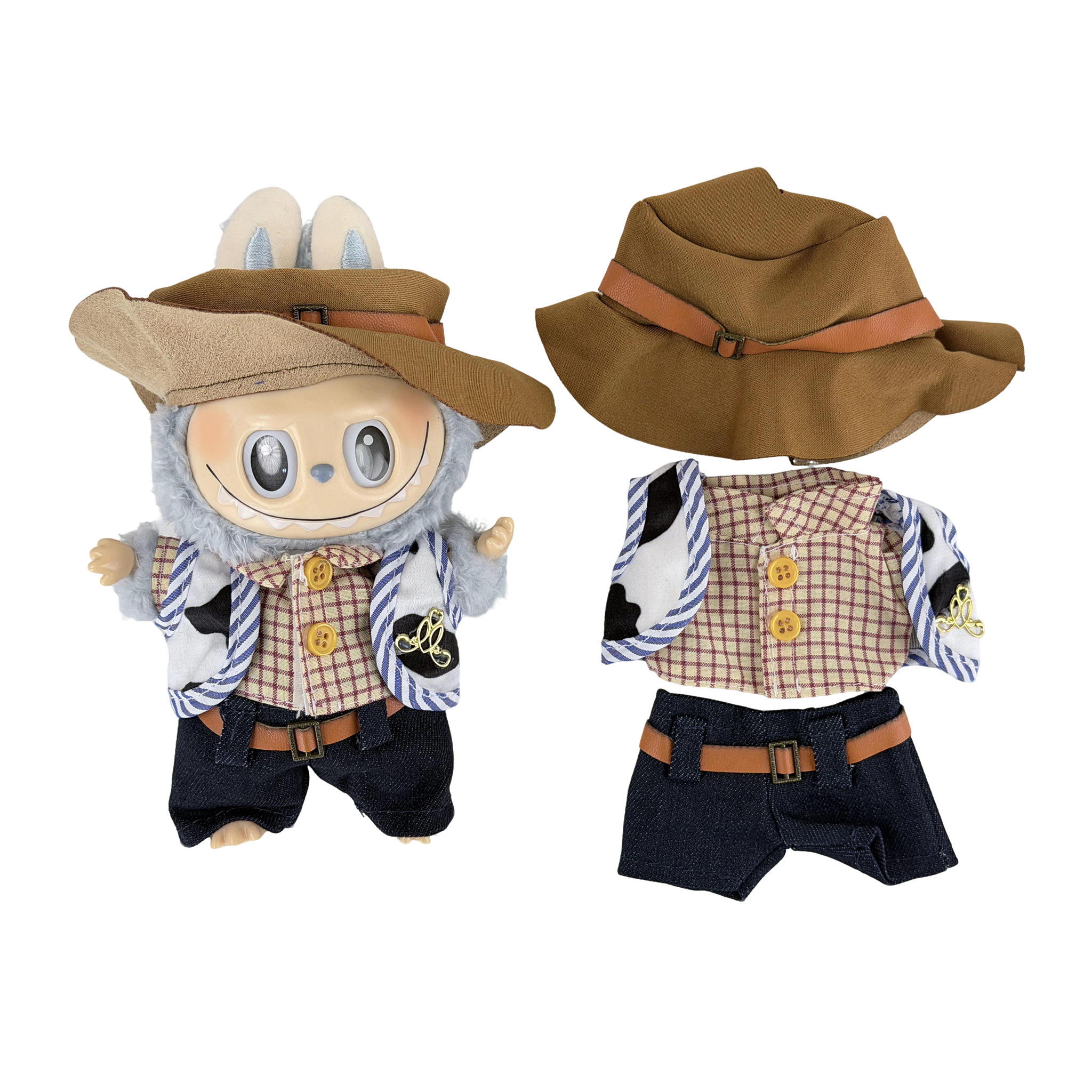 Blue sandy beach style hat set